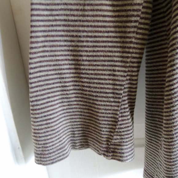 Splendid Green & Brown Striped Open Cotton Cardigan M - Picture 3 of 8